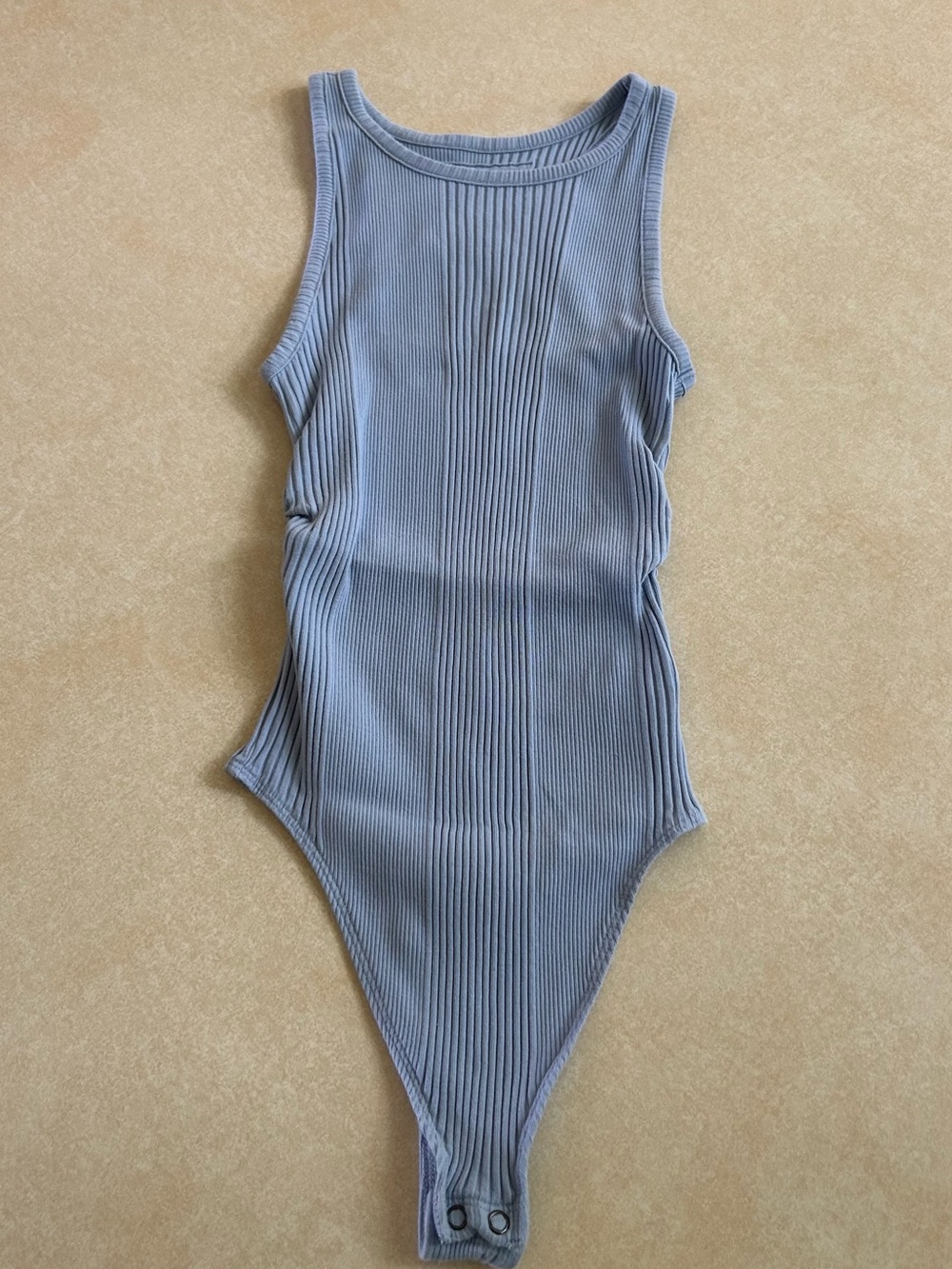 aerie light blue ribbed tank bodysuit small